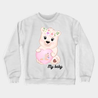 beautiful colorful teddy bear print Crewneck Sweatshirt